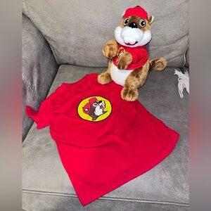 50%offw❤️JAAG Buc-ees Beaver Mascot 10” Plush W tshirt XS youth Buc-ee’s